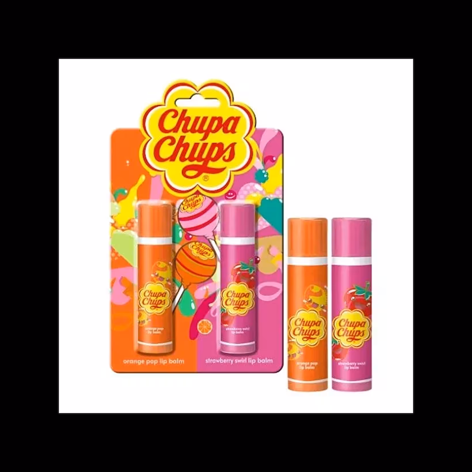 Chupa Chups İkili Dudak Balmı Çilek & Portakal